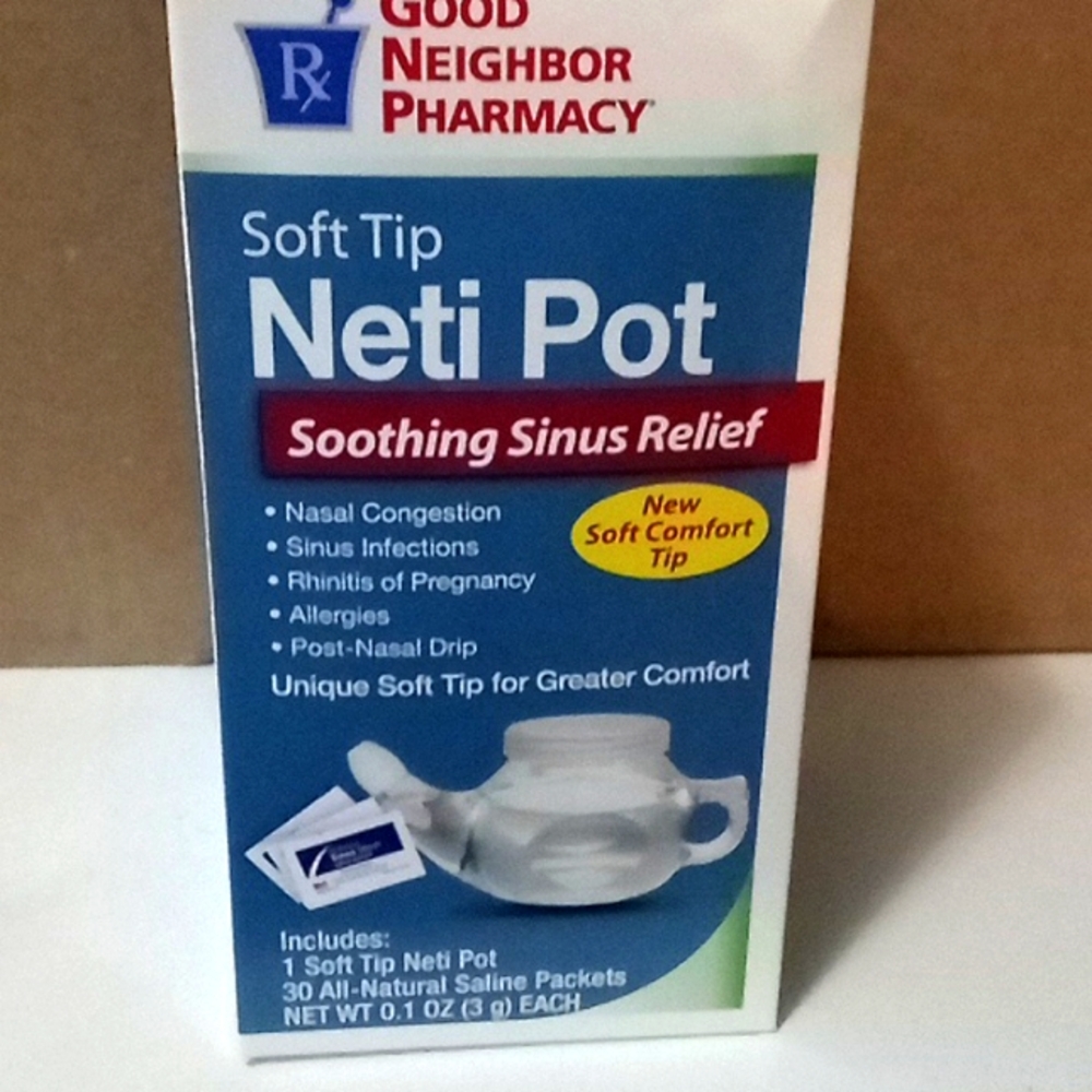 Soft tip neti pot soothing sinus relief